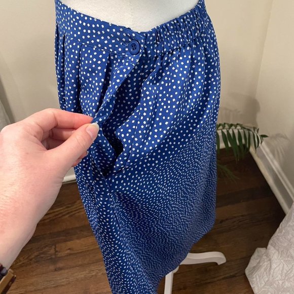 Vintage 1980's Blue and White Midi Skirt  By Joan Leslie - Picture 6 of 8